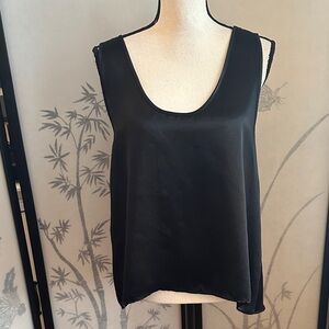Zara Black Satin Scoop-Neck Camisole Top